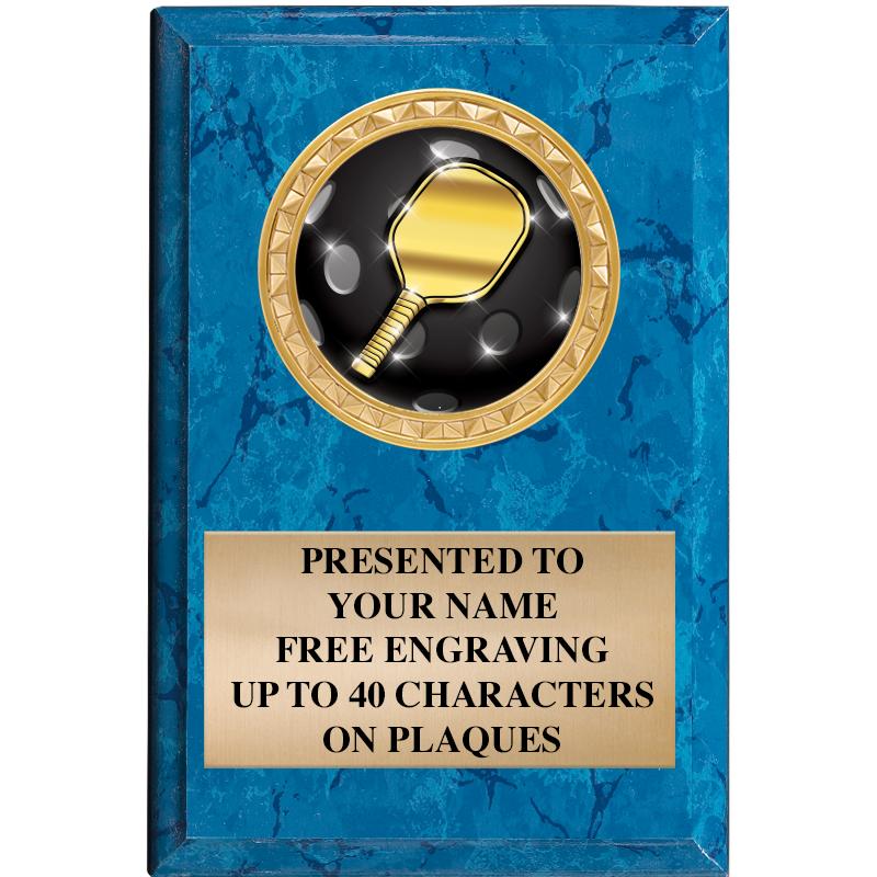 4" X 6" BLUE MBL INSERT PLQ