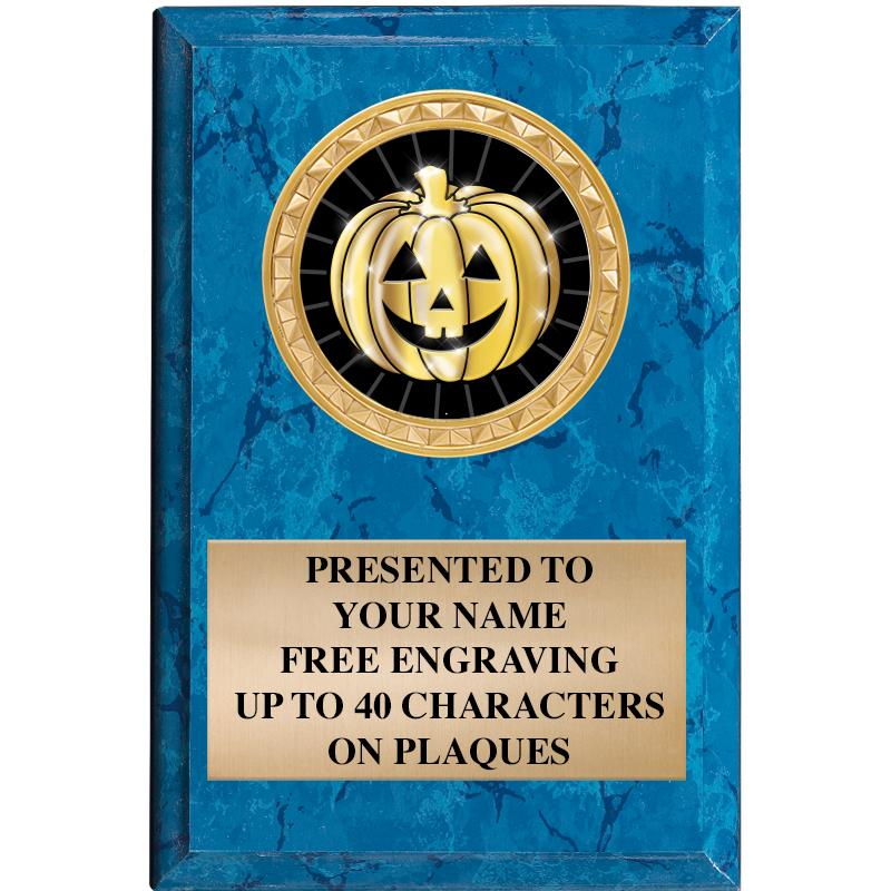 4" X 6" BLUE MBL INSERT PLQ