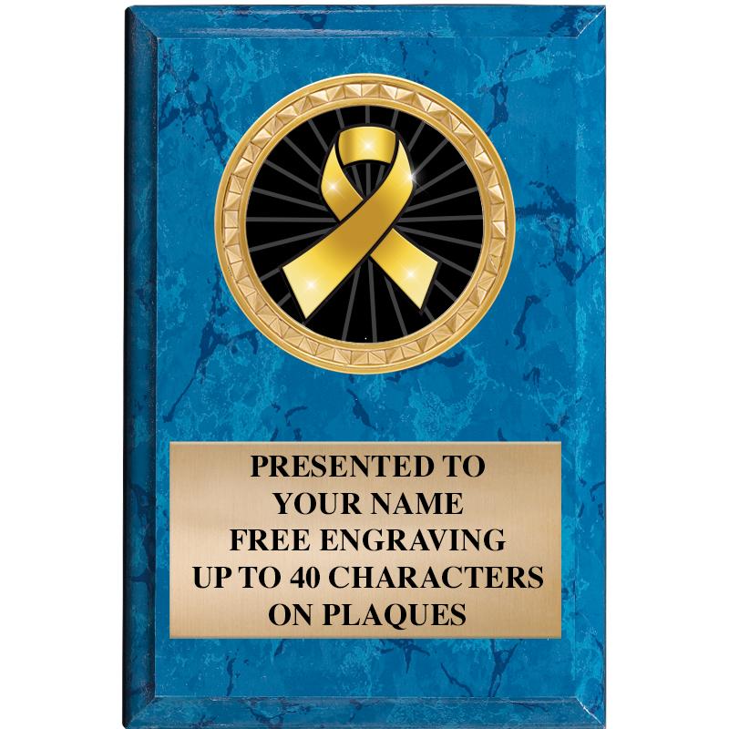 4" X 6" BLUE MBL INSERT PLQ