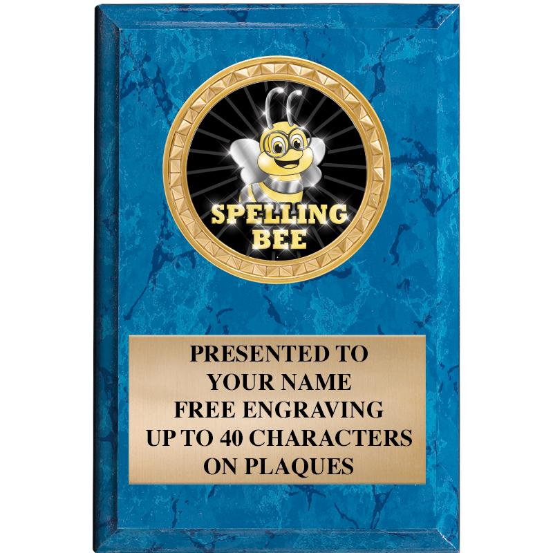 4" X 6" BLUE MBL INSERT PLQ