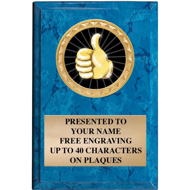 4" X 6" BLUE MBL INSERT PLQ