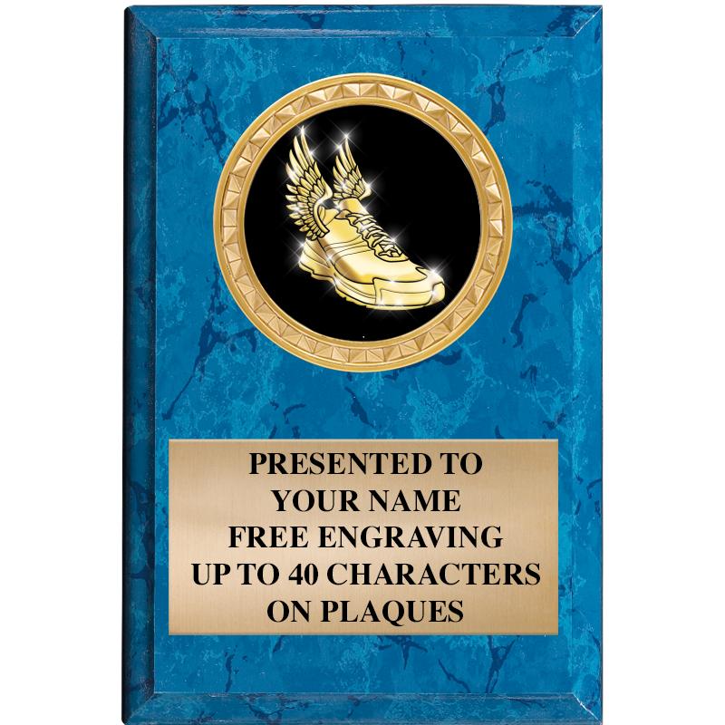 4" X 6" BLUE MBL INSERT PLQ