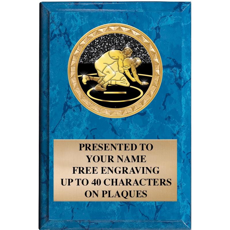 4" X 6" BLUE MBL INSERT PLQ