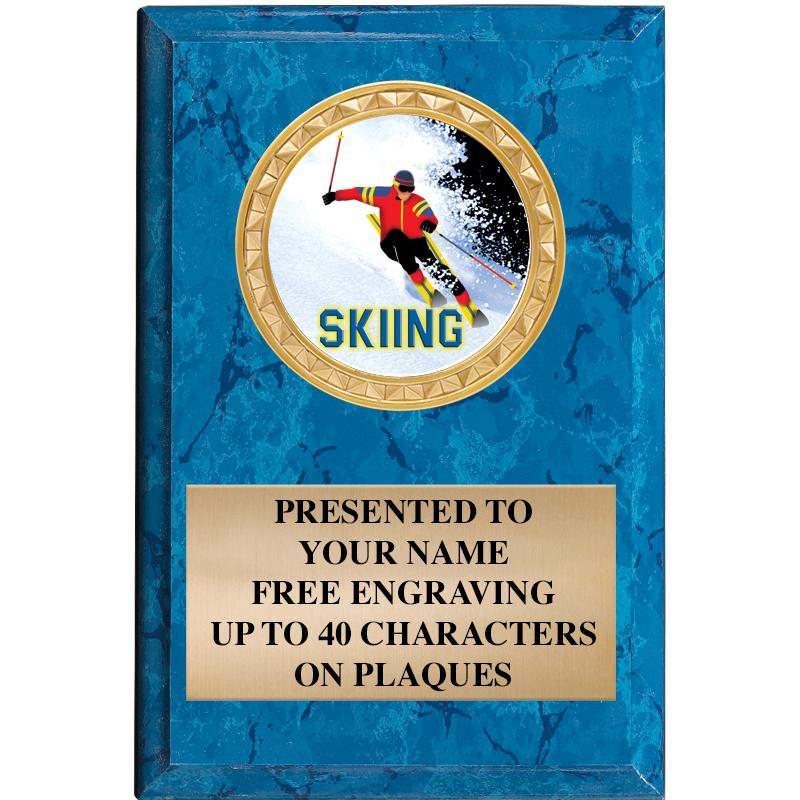 4" X 6" BLUE MBL INSERT PLQ