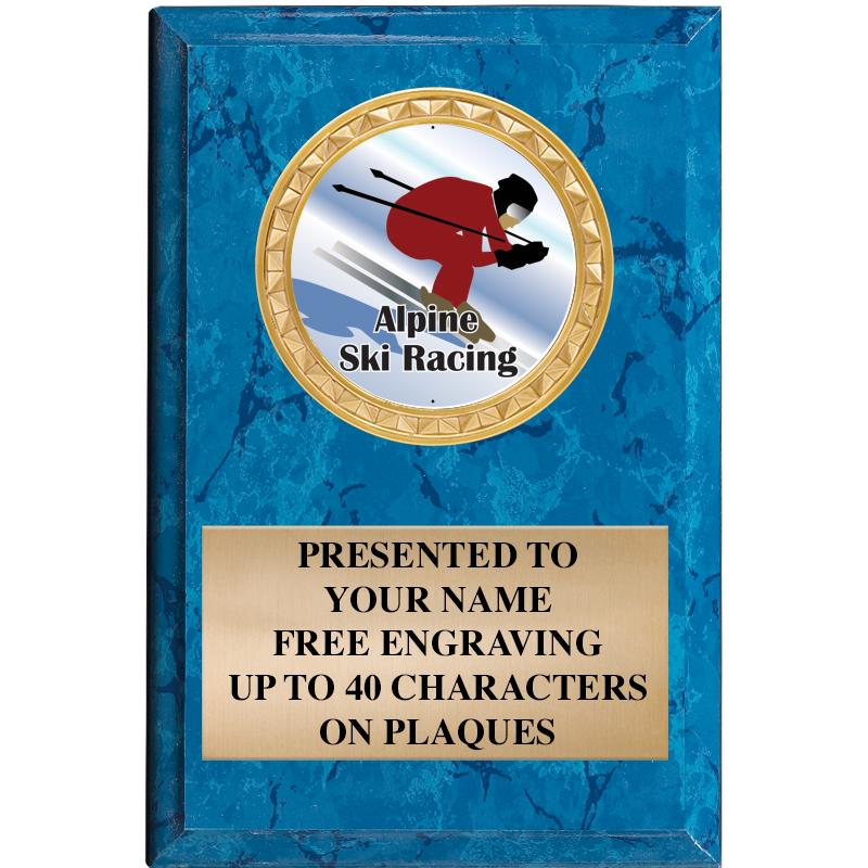 4" X 6" BLUE MBL INSERT PLQ