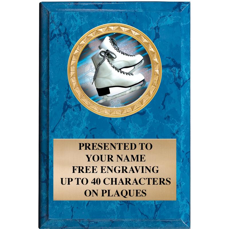 4" X 6" BLUE MBL INSERT PLQ