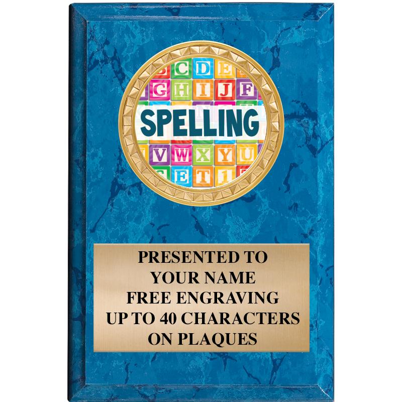 4" X 6" BLUE MBL INSERT PLQ