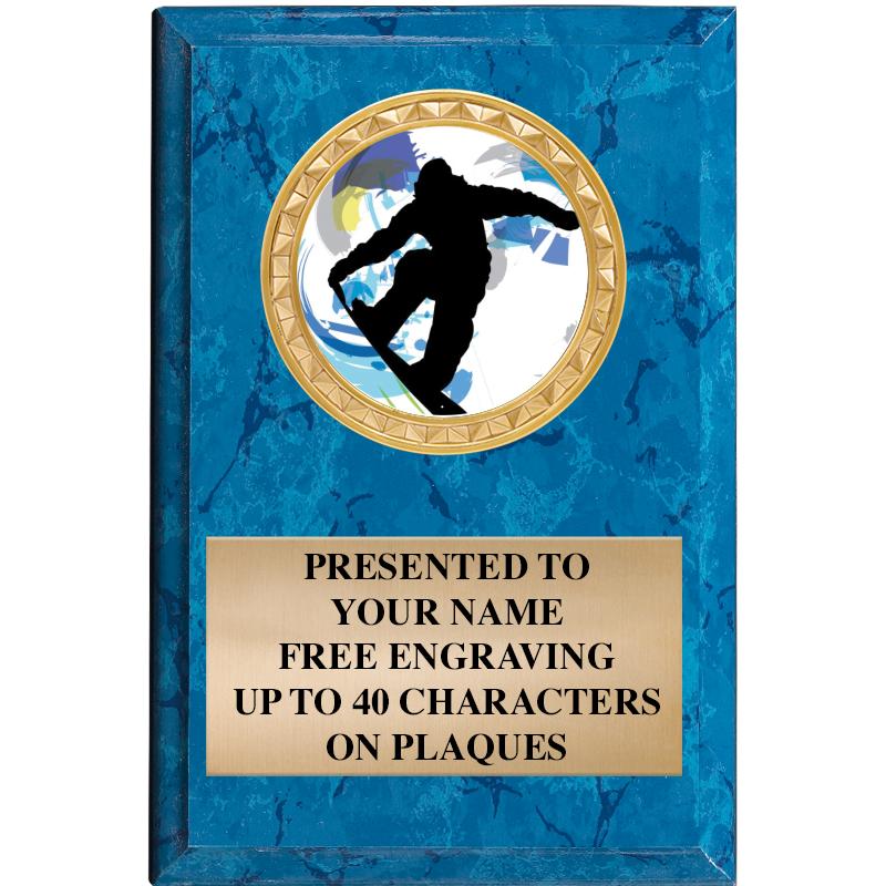 4" X 6" BLUE MBL INSERT PLQ