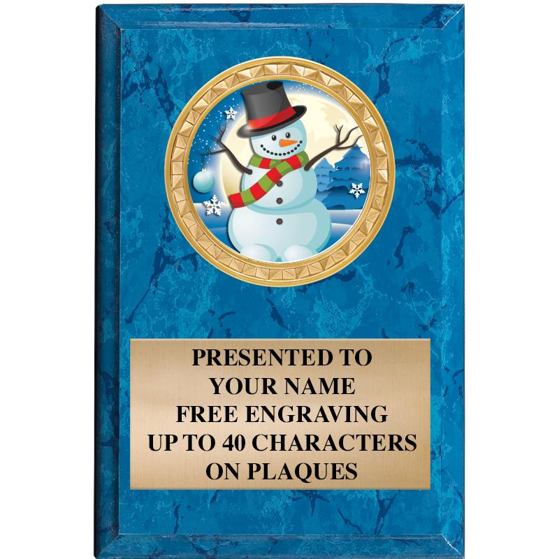 4" X 6" BLUE MBL INSERT PLQ