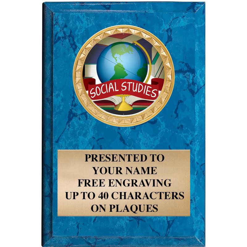 4" X 6" BLUE MBL INSERT PLQ