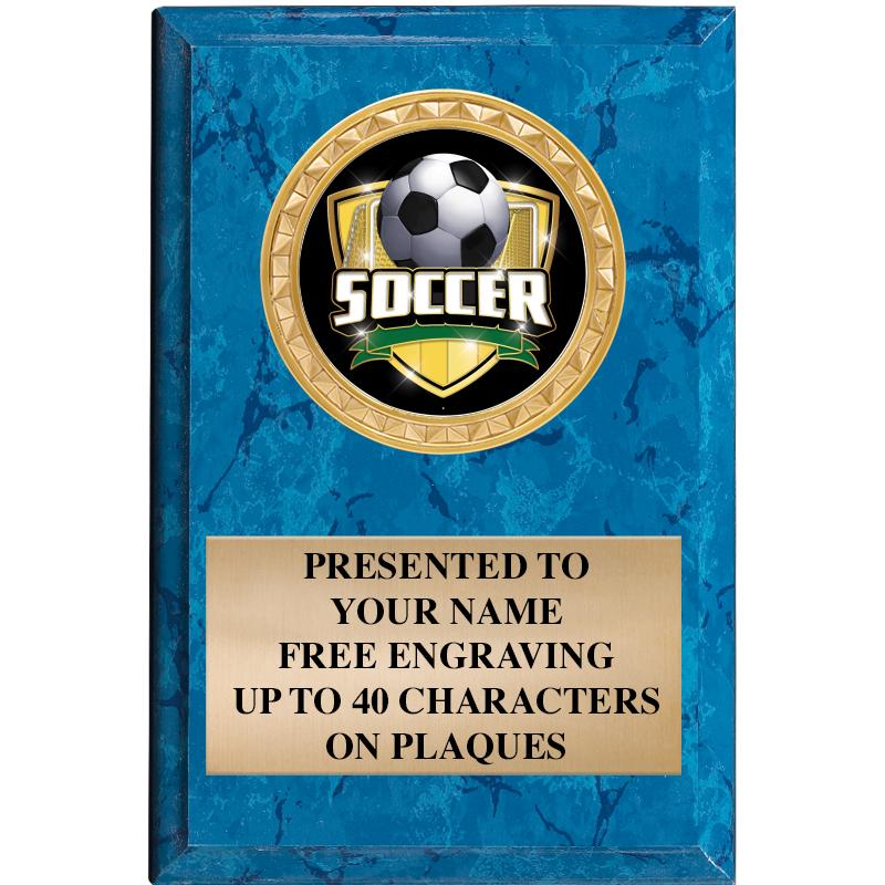 4" X 6" BLUE MBL INSERT PLQ