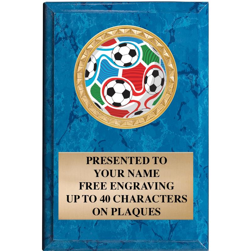 4" X 6" BLUE MBL INSERT PLQ