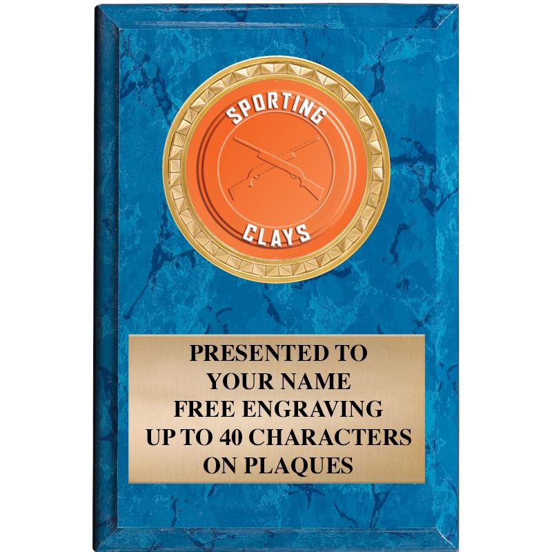 4" X 6" BLUE MBL INSERT PLQ