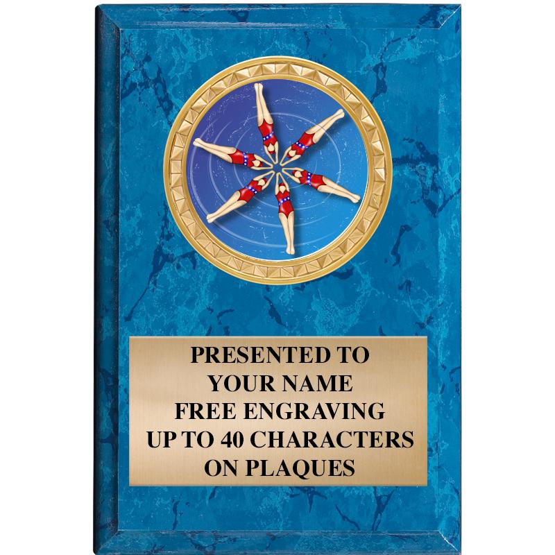 4" X 6" BLUE MBL INSERT PLQ