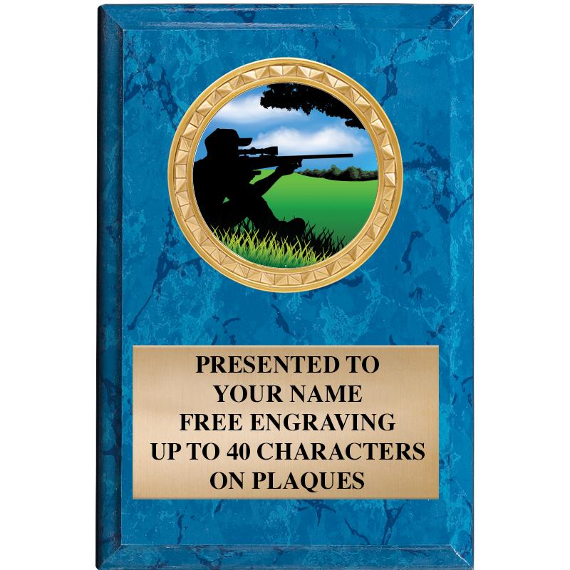 4" X 6" BLUE MBL INSERT PLQ