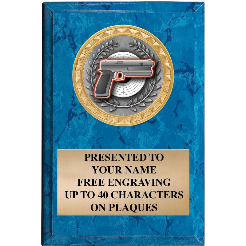 4" X 6" BLUE MBL INSERT PLQ