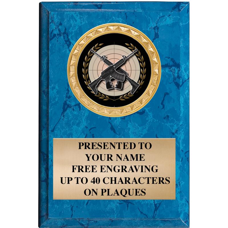 4" X 6" BLUE MBL INSERT PLQ