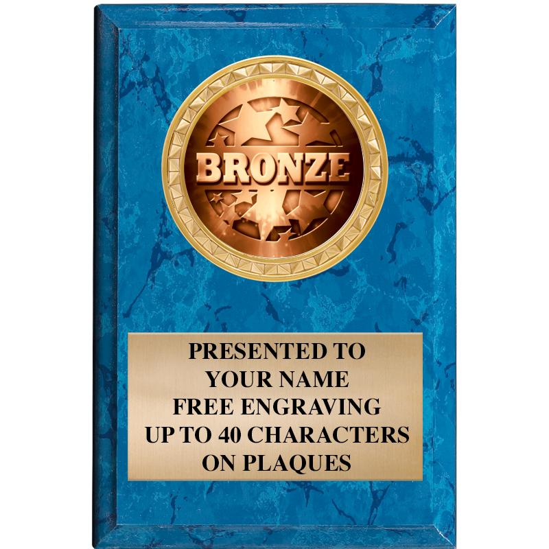 4" X 6" BLUE MBL INSERT PLQ