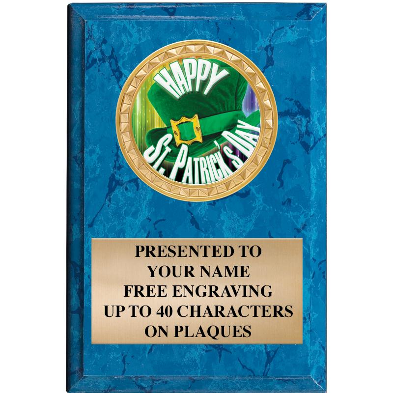 4" X 6" BLUE MBL INSERT PLQ