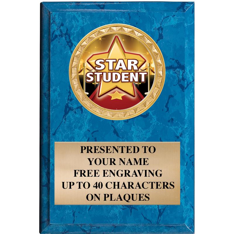 4" X 6" BLUE MBL INSERT PLQ