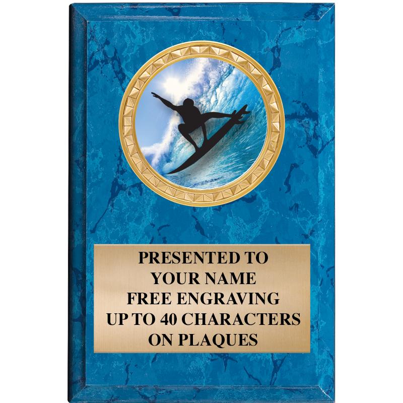 4" X 6" BLUE MBL INSERT PLQ