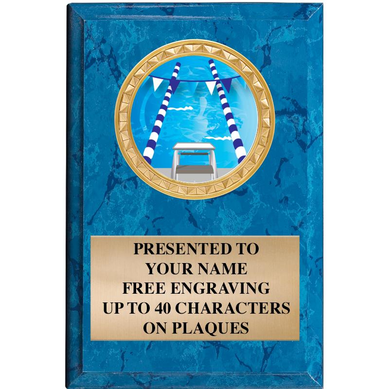 4" X 6" BLUE MBL INSERT PLQ