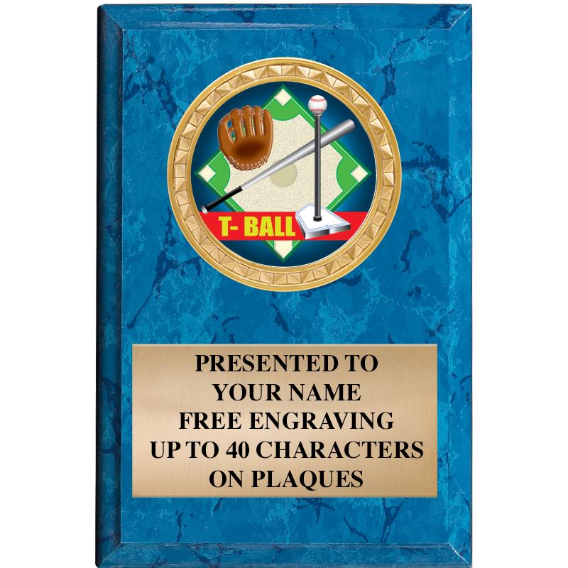 4" X 6" BLUE MBL INSERT PLQ