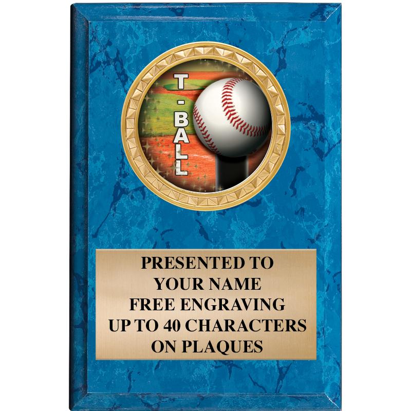 4" X 6" BLUE MBL INSERT PLQ