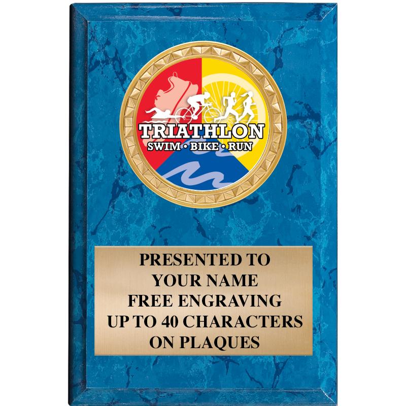 4" X 6" BLUE MBL INSERT PLQ