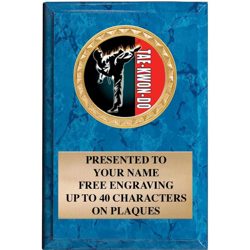 4" X 6" BLUE MBL INSERT PLQ