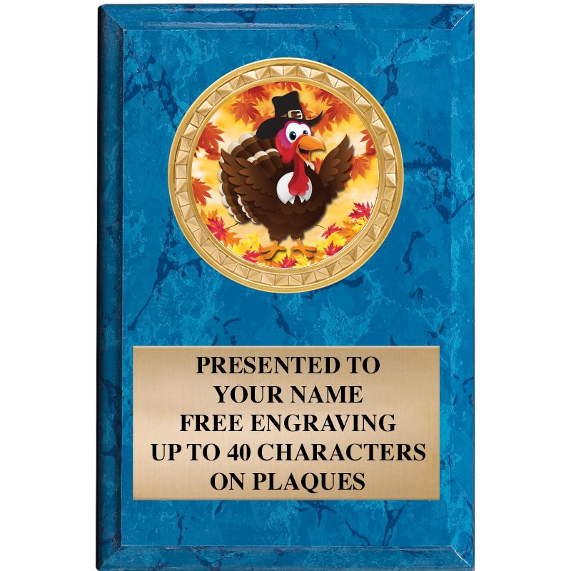 4" X 6" BLUE MBL INSERT PLQ