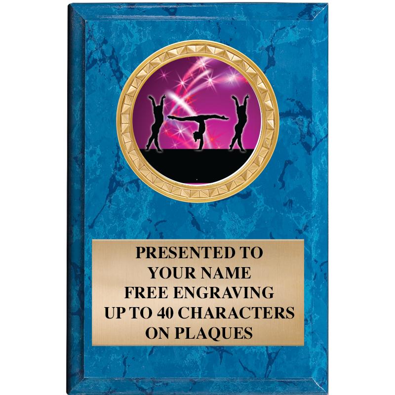 4" X 6" BLUE MBL INSERT PLQ