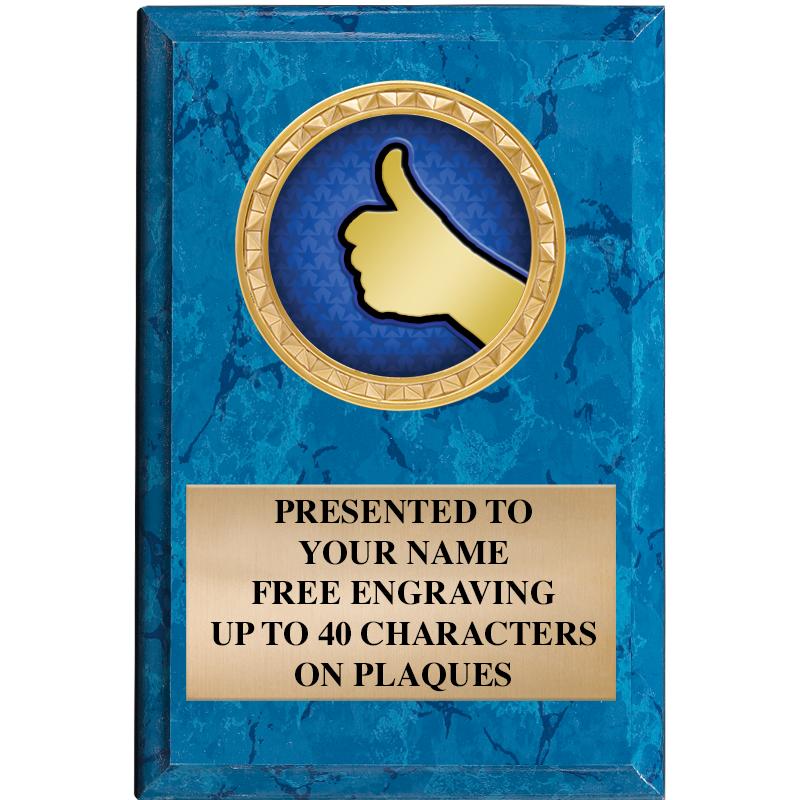 4" X 6" BLUE MBL INSERT PLQ