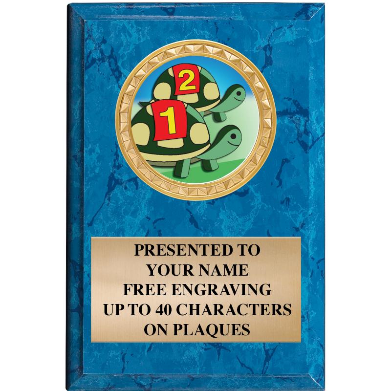 4" X 6" BLUE MBL INSERT PLQ