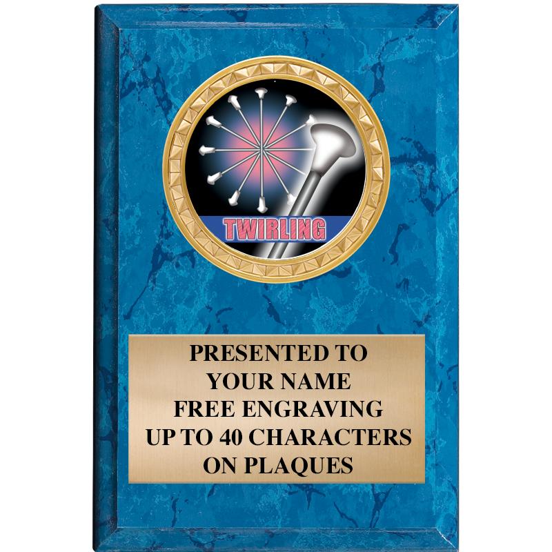 4" X 6" BLUE MBL INSERT PLQ