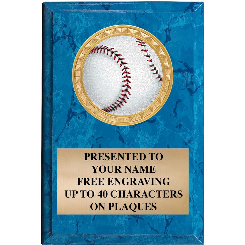 4" X 6" BLUE MBL INSERT PLQ