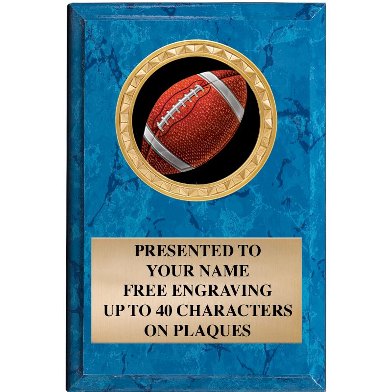 4" X 6" BLUE MBL INSERT PLQ