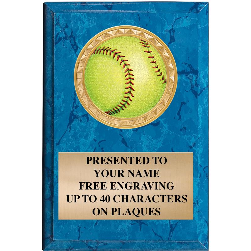 4" X 6" BLUE MBL INSERT PLQ