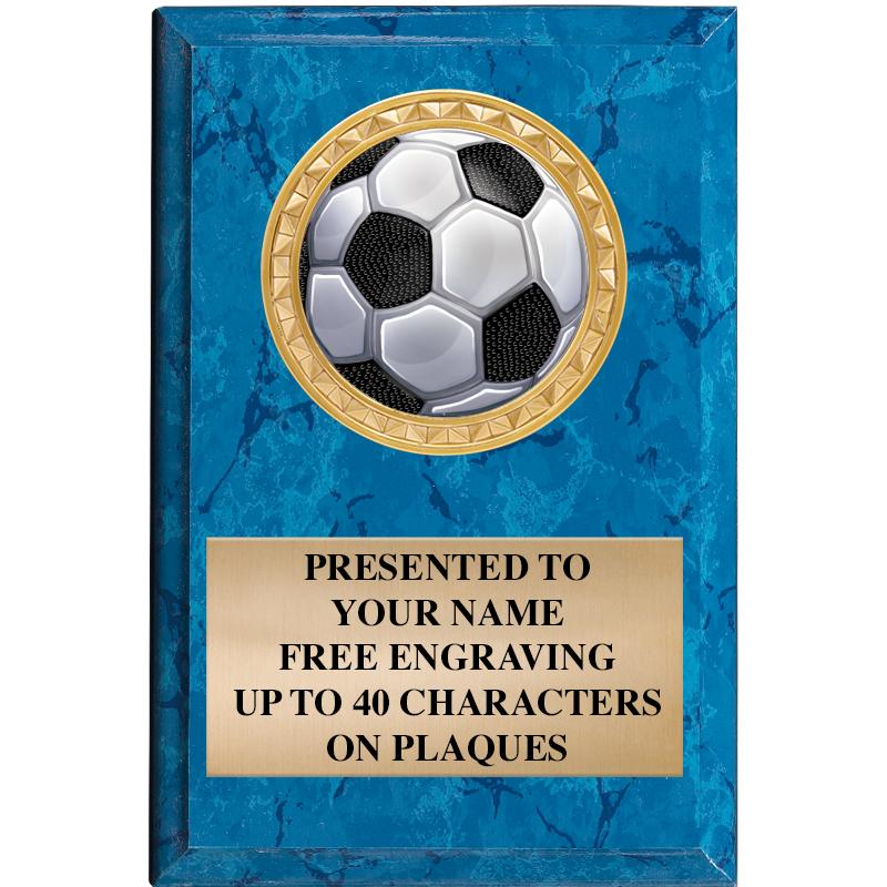 4" X 6" BLUE MBL INSERT PLQ