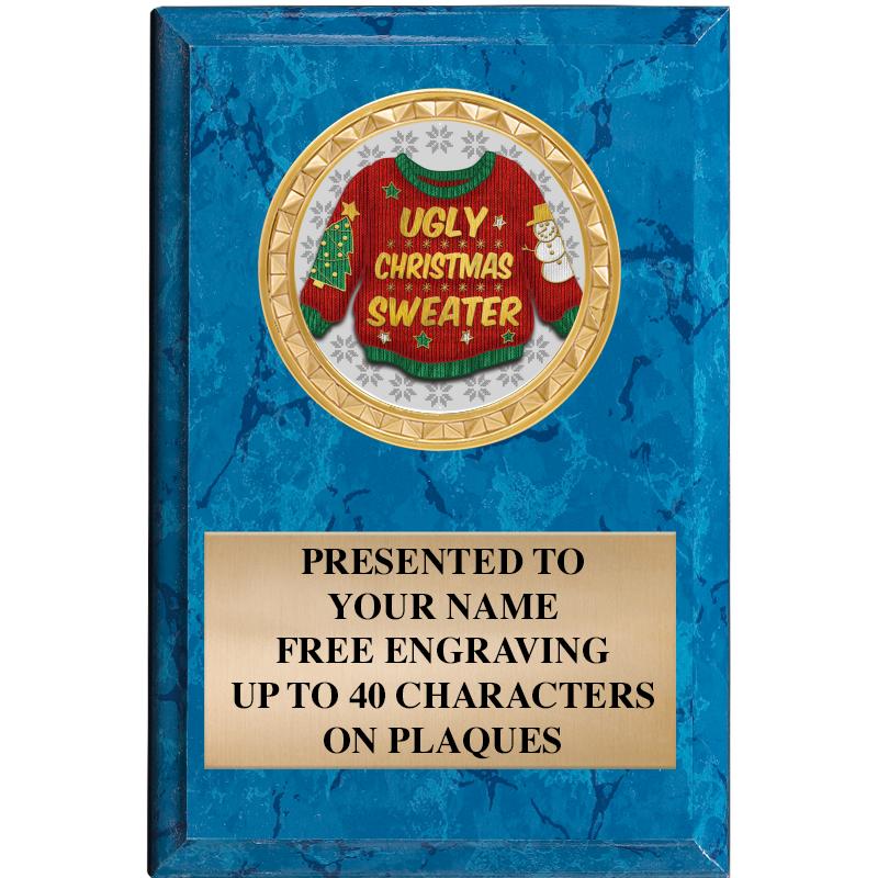 4" X 6" BLUE MBL INSERT PLQ