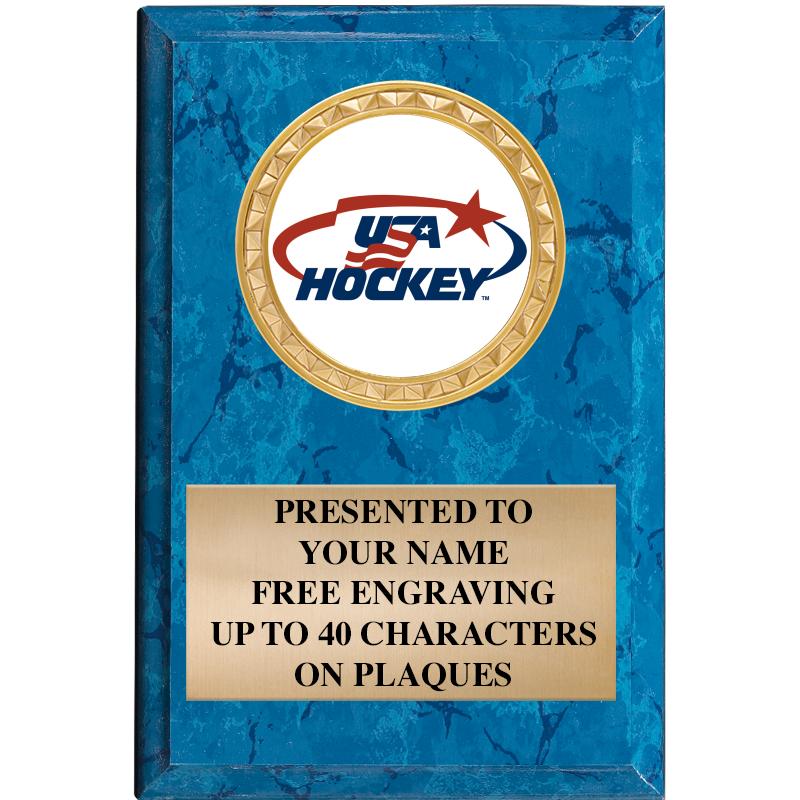 4" X 6" BLUE MBL INSERT PLQ