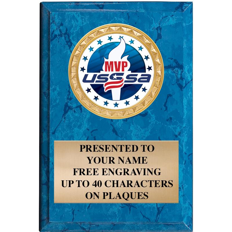 4" X 6" BLUE MBL INSERT PLQ