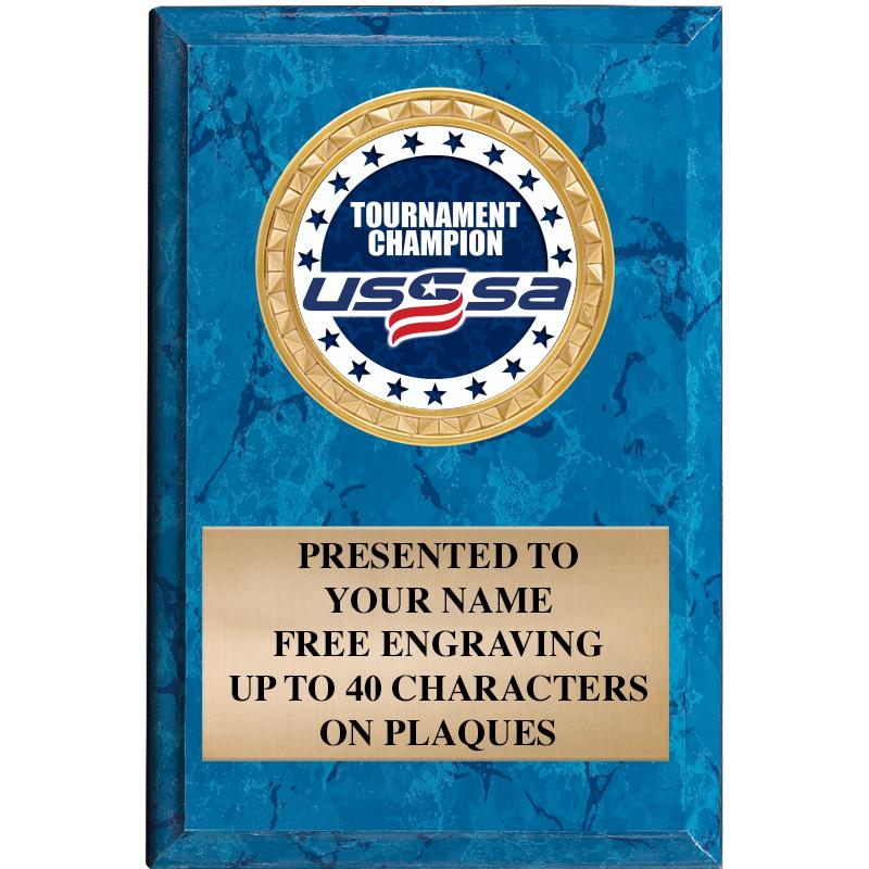 4" X 6" BLUE MBL INSERT PLQ