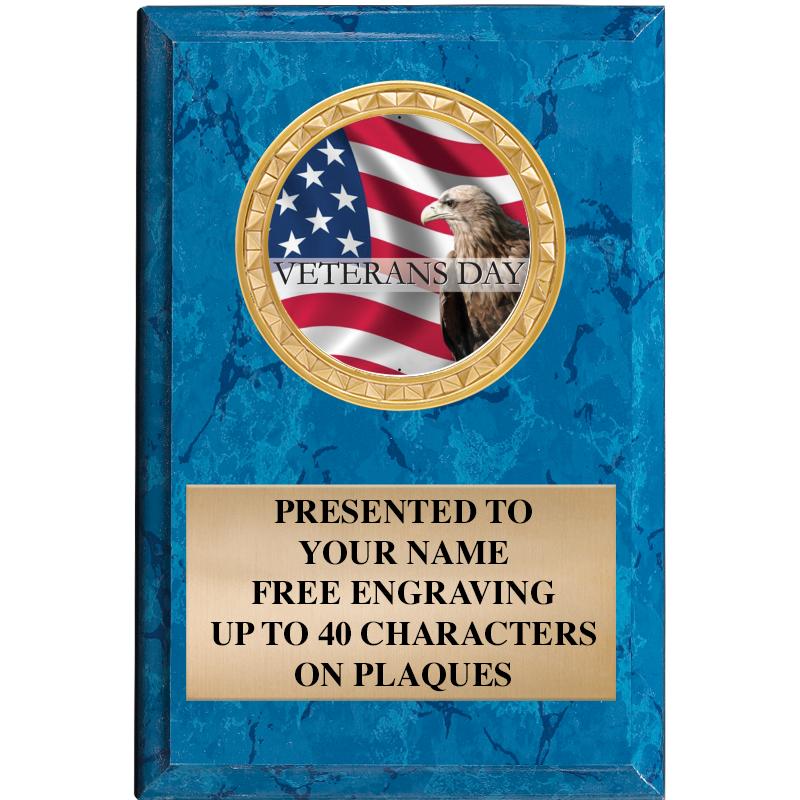 4" X 6" BLUE MBL INSERT PLQ