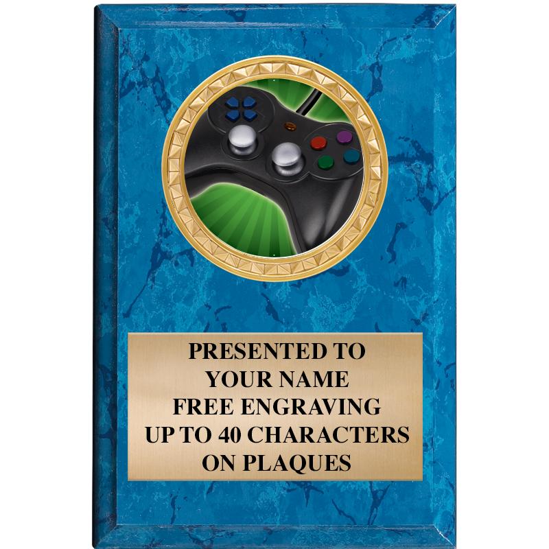 4" X 6" BLUE MBL INSERT PLQ