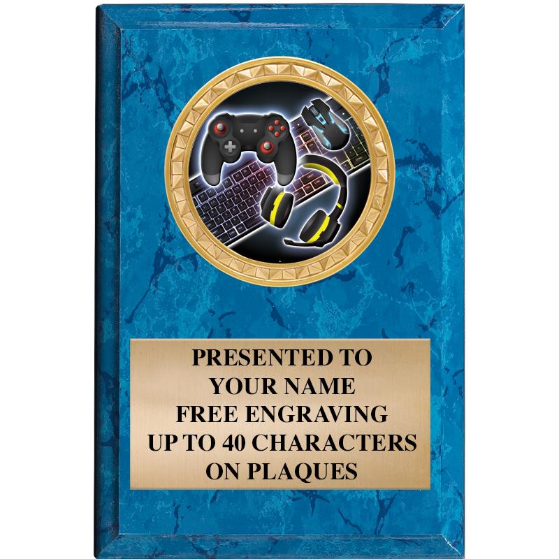 4" X 6" BLUE MBL INSERT PLQ