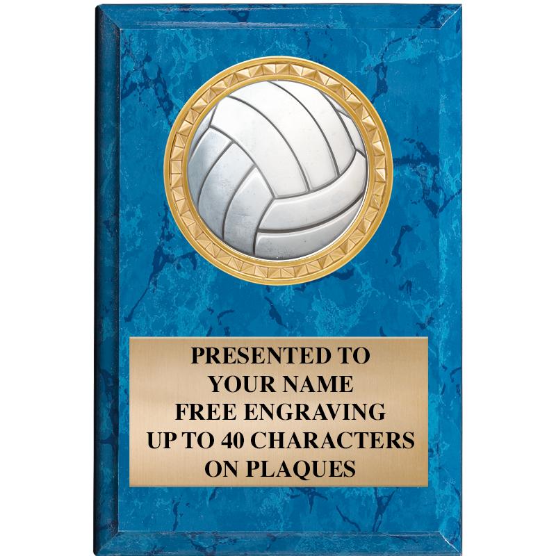 4" X 6" BLUE MBL INSERT PLQ