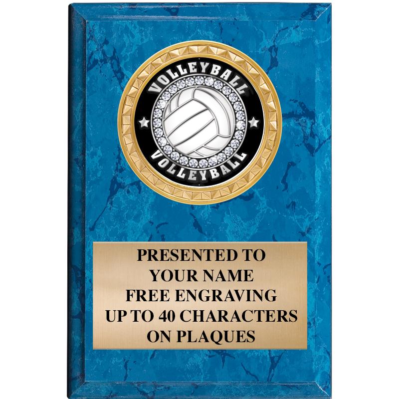 4" X 6" BLUE MBL INSERT PLQ