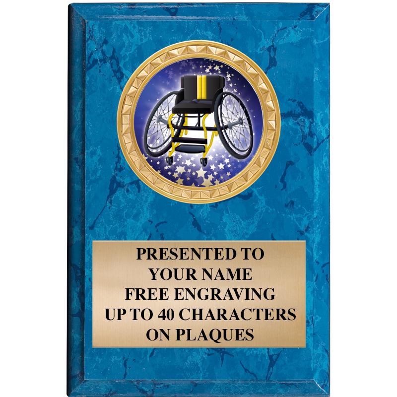 4" X 6" BLUE MBL INSERT PLQ