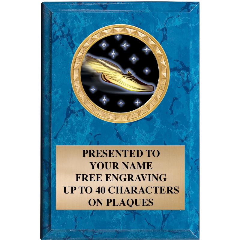 4" X 6" BLUE MBL INSERT PLQ